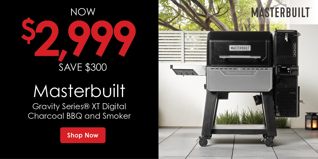 Now $2999 Save $300 Masterbuilt Gravity Series® XT Digital Charcoal BBQ and Smoker | Shop Now